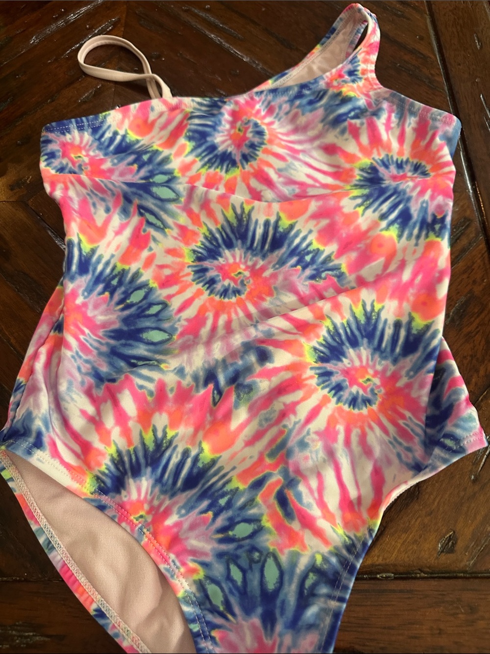 crown & ivy Kids One-Piece Swimsuit in Pink, Blue, Yellow Tie-Dye